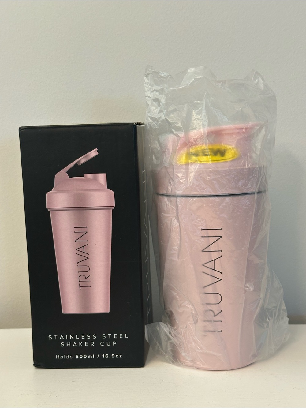 NEW ~ Truvani Pink Stainless Steel Shaker Cup